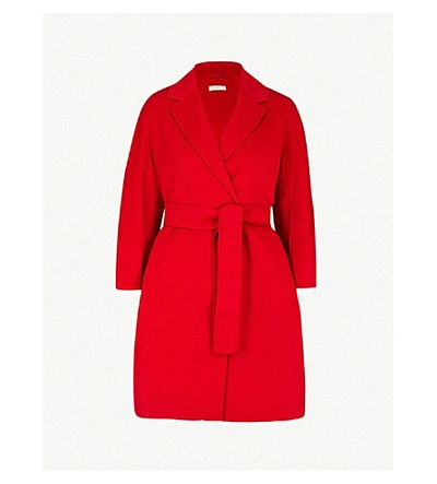 Max Mara Arona Single-breasted Wool Coat In Red