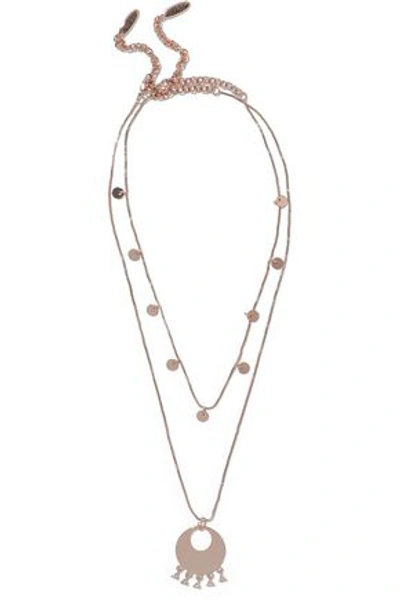 Luv Aj Woman Double Disco Set Of Two Rose Gold-tone Crystal Necklaces Rose Gold