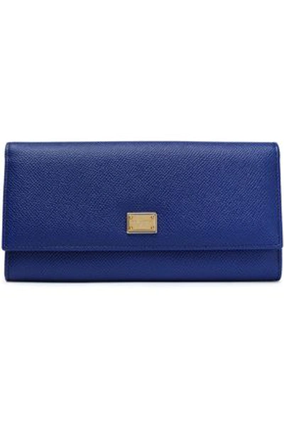 Dolce & Gabbana Textured-leather Continental Wallet In Royal Blue