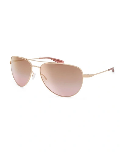 Barton Perreira Five-star Mirrored Aviator Sunglasses, Rose Gold