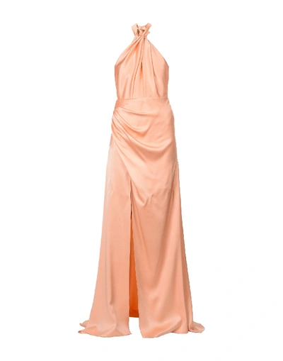 Maria Lucia Hohan Long Dress In Salmon Pink