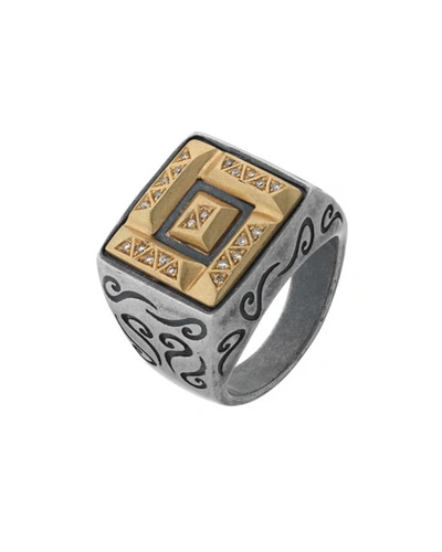 Marco Dal Maso Men's Ara Double-rectangle Ring W/ Diamonds