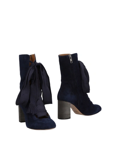 Chloé Ankle Boots In Dark Blue