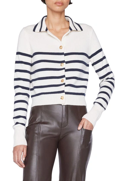 Frame Mariner Stripe Cashmere Cardigan In Neutrals