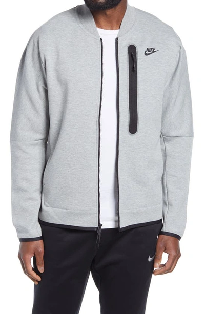 Nike Sportswear Bomber Jacket In Dark Grey Heather/ Black