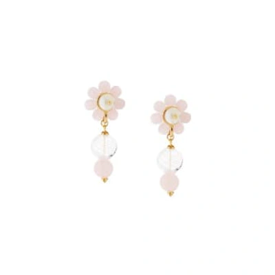 Shrimps Clothing Gold And Cream Martina Earrings