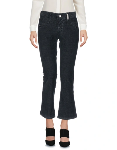 High Woman Cropped Pants Black Size 12 Cotton, Polyester, Elastane