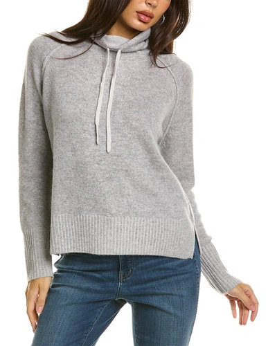 Forte Cashmere Plaited Drawstring Funnel Cashmere Sweater In Grey ModeSens