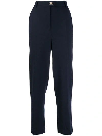Ferragamo High-waisted Trousers In Blue