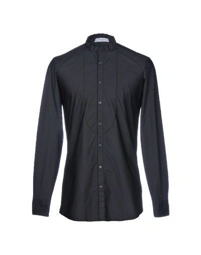 Aglini Solid Color Shirt In Black