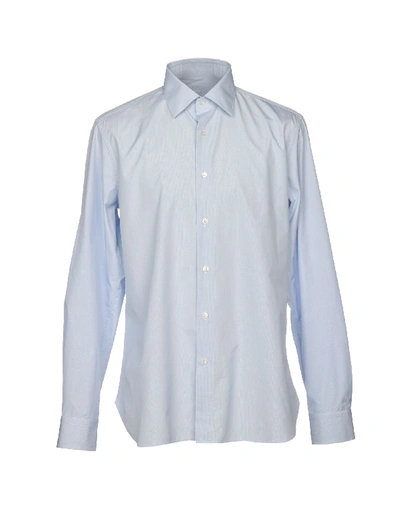 Caruso Checked Shirt In Sky Blue