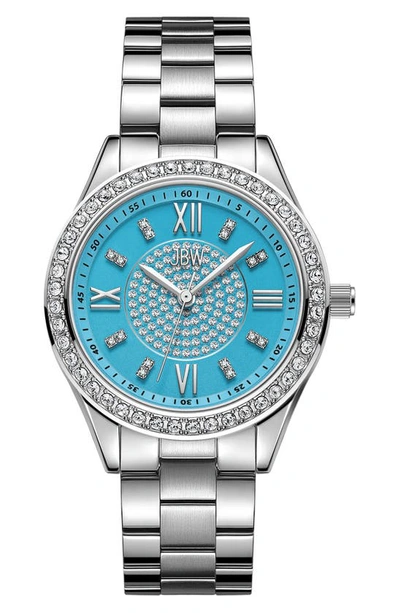 Jbw Mondrain Diamond & Crystal Embellished Miyota Bracelet Watch, 34mm In Silver