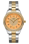 Jbw Mondrain Diamond & Crystal Embellished Miyota Bracelet Watch, 34mm In Two Tone/ Gold