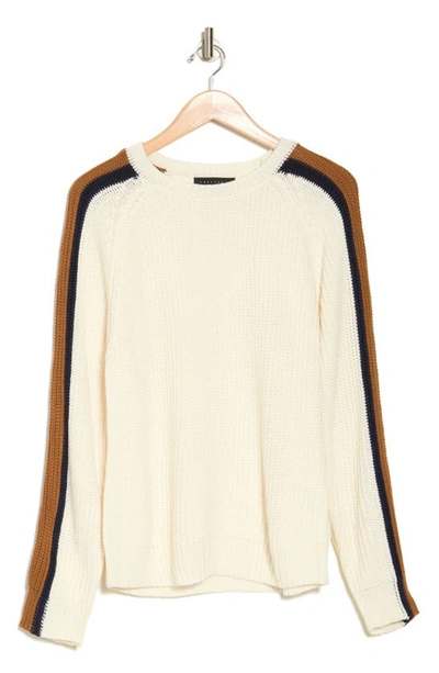 Sanctuary Crewneck Sporty Sweater In Scone/ Pecan/ Navy