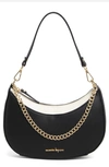 Nanette Lepore Natasha Baguette Shoulder Bag In Black/ Porcelain