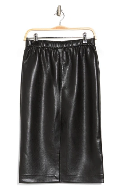 T Tahari Faux Leather Pencil Skirt In Black