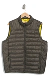 Hawke And Co Quilted Nylon Vest In Loden