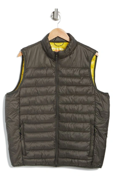 Hawke And Co Quilted Nylon Vest In Loden