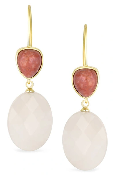 Bling Jewelry Gemstone Drop Earrings In Pink