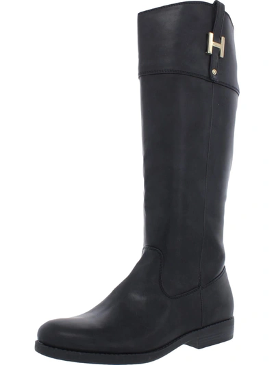Tommy Hilfiger Twshyenne3 Womens Leather Zipper Knee-high Boots In Black