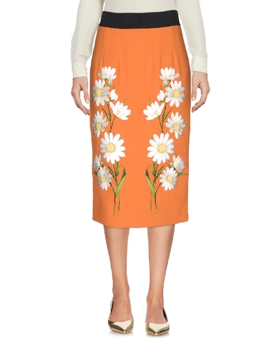 Dolce & Gabbana Midi Skirts In Orange