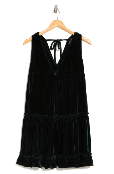 green bean salad with dijon dressing OCTA STRETCH VELVET MINI DRESS EVERGREEN / M main image 1