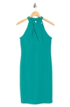 Julia Jordan Twist Neck Sheath Dress In Turquiose