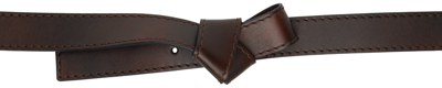 Acne Studios Musubi Leather Belt In Dark Brown