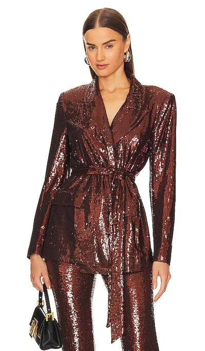 L Agence Jordana Wrap Blazer In Bronze