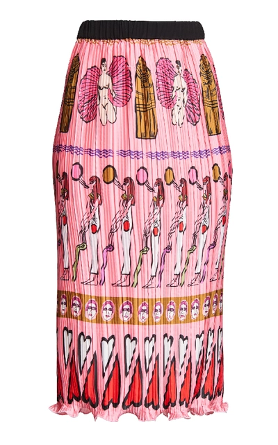 Romance Was Born Fortuny Goddess Pleat Skirt In Pink