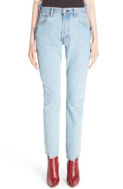 Vetements Reworked High Waist Jeans In Blue