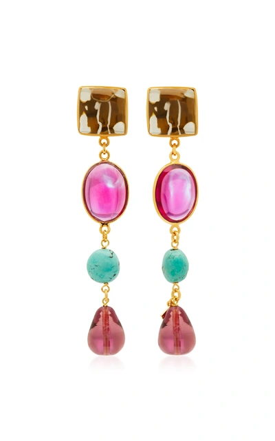Loulou De La Falaise 24k Gold-plated Stone And Turquoise In Pink