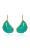 Loulou De La Falaise 24k Gold-plated Stone Earrings In Green