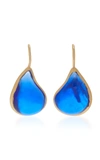 Loulou De La Falaise 24k Gold-plated Stone Earrings In Navy