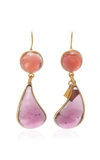Loulou De La Falaise 24k Gold-plated Stone Earrings In Pink