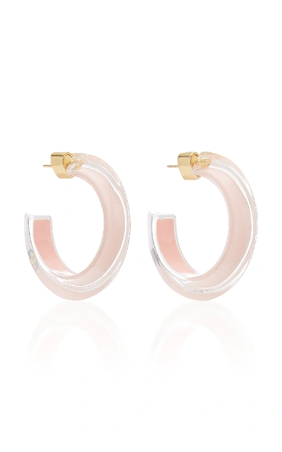 Alison Lou Small Jelly Lucite Hoop Earrings In Pink