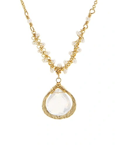 Dana Kellin Faceted Stone Pendant Necklace, 15.5 In Gold