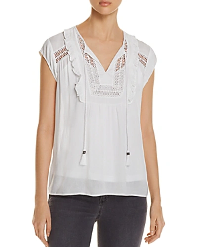 Daniel Rainn Cap-sleeve Boho Top In New White