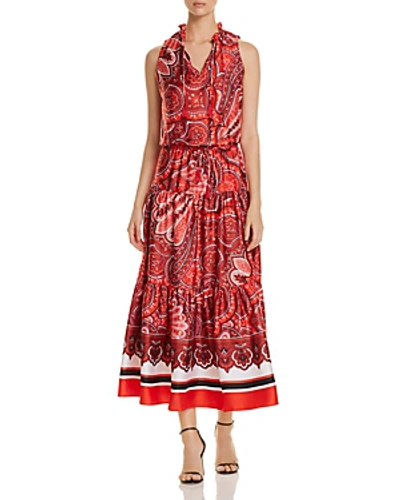 Ralph Lauren Lauren  Paisley-print Maxi Dress In Red Multi
