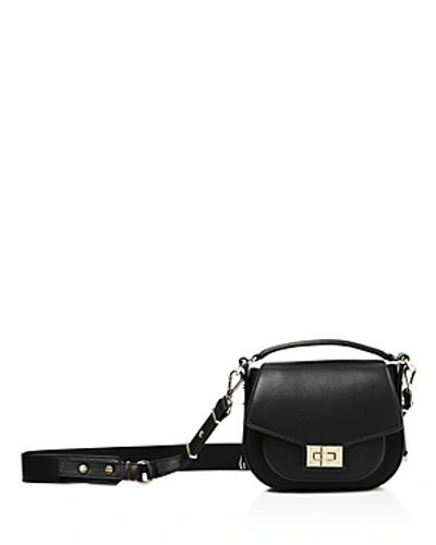 The Kooples Emily Mini Leather Saddle Bag In Black