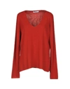 Alexander Wang T Sweater In Brick Red