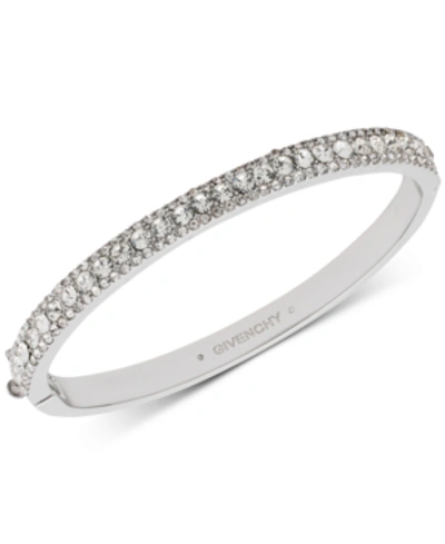 Givenchy Scattered Crystal Bangle Bracelet In Silver