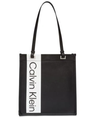 Calvin Klein Franzy Clear Tote In Black/silver