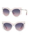Valentino Grad 53mm Cat-eye Sunglasses In Pink Blue