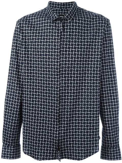 Giorgio Armani Printed Zipped Shirt | ModeSens