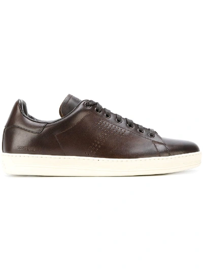 Tom Ford Lace Up Sneakers In Brown