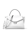 Michael Michael Kors Whitney Large Leather Satchel In Optic White
