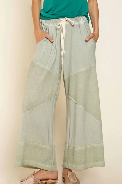 Pol Contrast Knit Culottes In Desert Sage In Multi