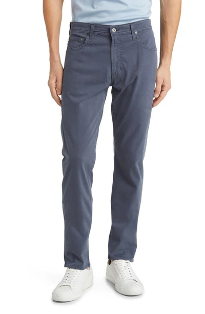 Ag Tellis Sueded Stretch Sateen Slim Leg Pants In Blue Note