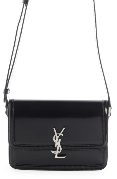 Saint Laurent Medium Solferino Calfskin Shoulder Bag In Nero